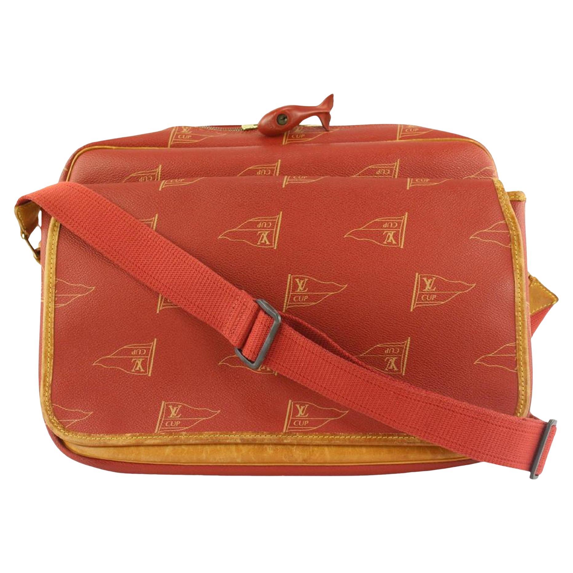 Louis Vuitton 1995 LV Cup Red Bosphore Calvi Messenger Crossbody Bag 234lvs56 For Sale