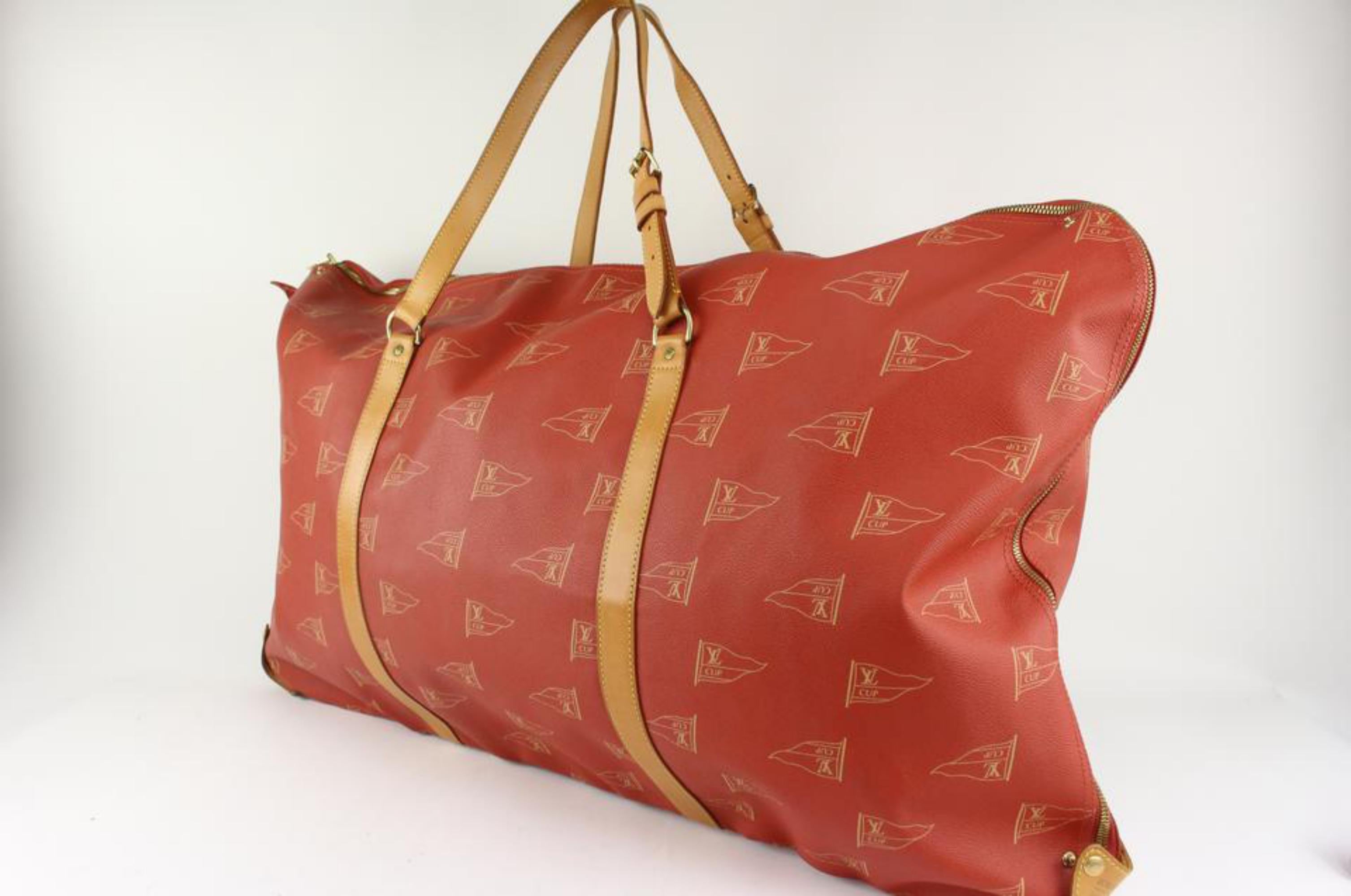 Louis Vuitton 1995 LV Cup Red Monogram Kabul Convertible Garment Bag 126lv42 6