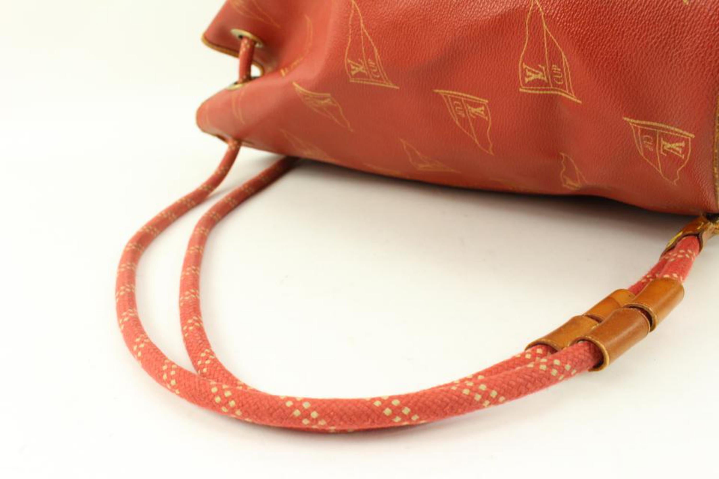 Louis Vuitton 1995 LV Cup Red St Tropez Drawstring Bucket Hobo 97lv228s 1