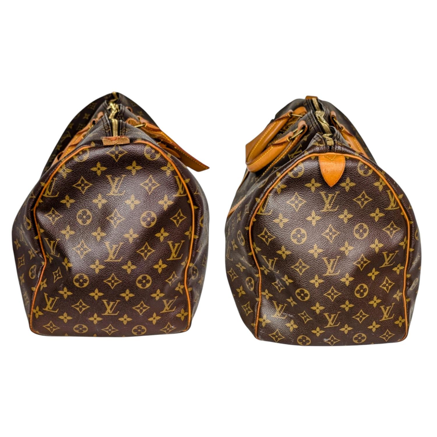 Brown Louis Vuitton 1993 Monogram Canvas Keepall 50 Duffel Bag For Sale