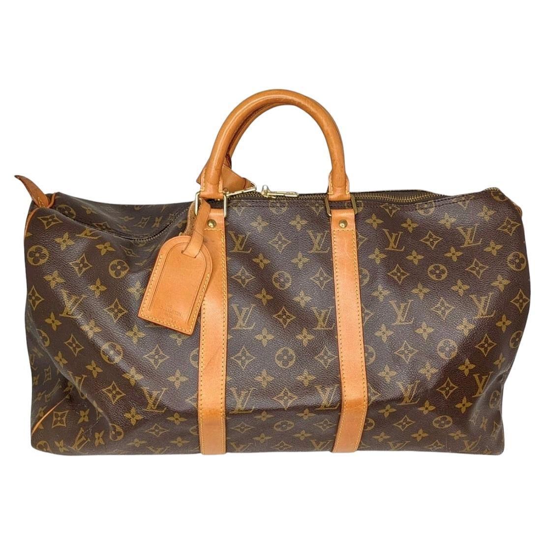 Louis Vuitton 1993 Monogram Canvas Keepall 50 Duffel Bag For Sale