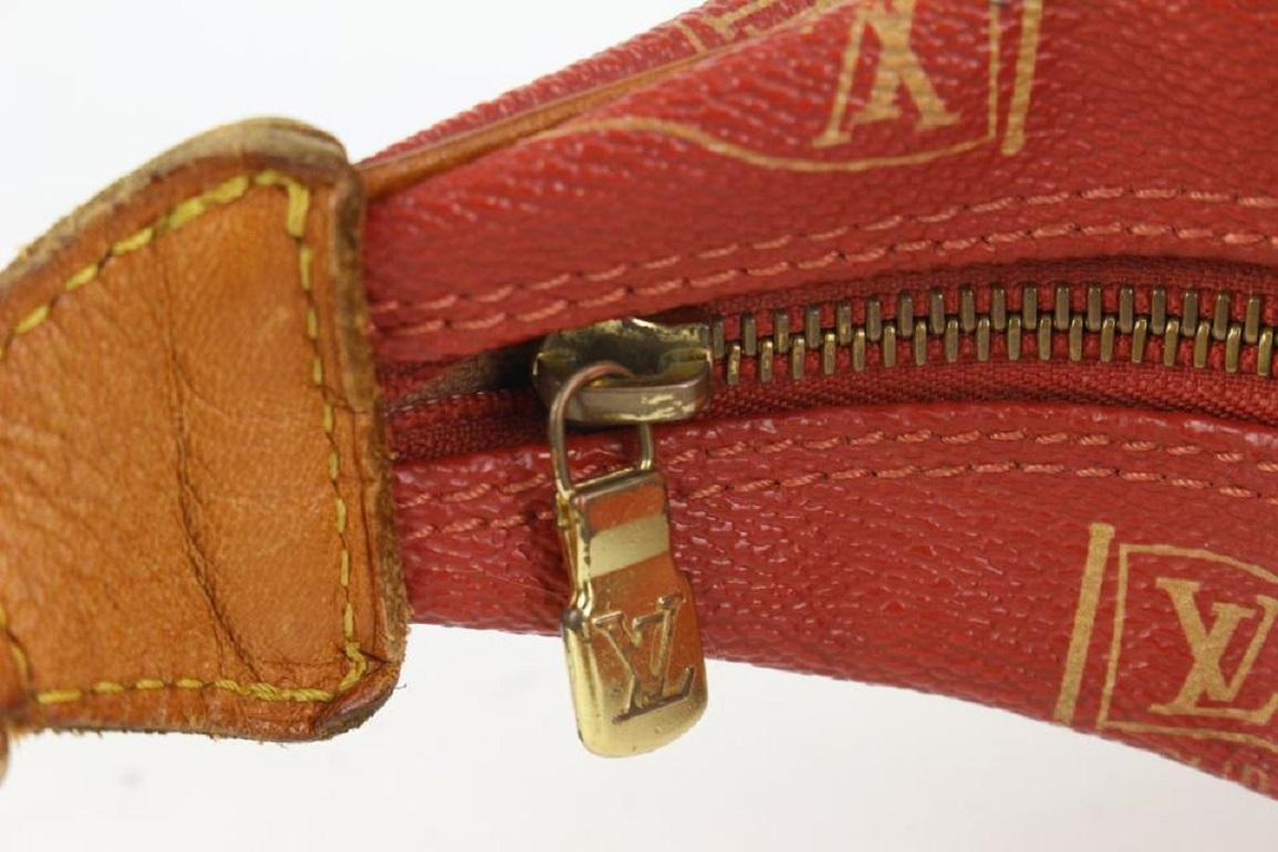 Louis Vuitton 1995 Red LV Cup Monogram Le Touquet Hobo 917lv8 3