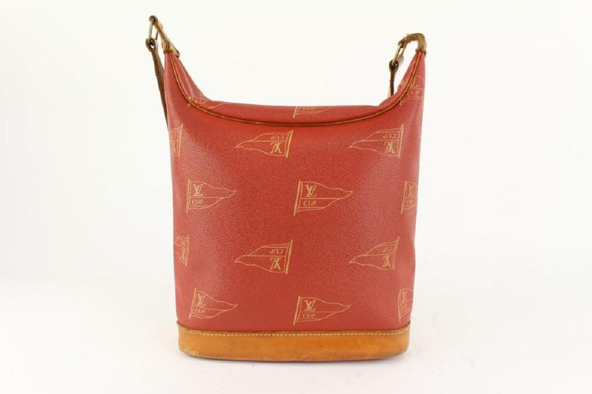 Women's Louis Vuitton 1995 Red LV Cup Monogram Le Touquet Hobo 917lv8