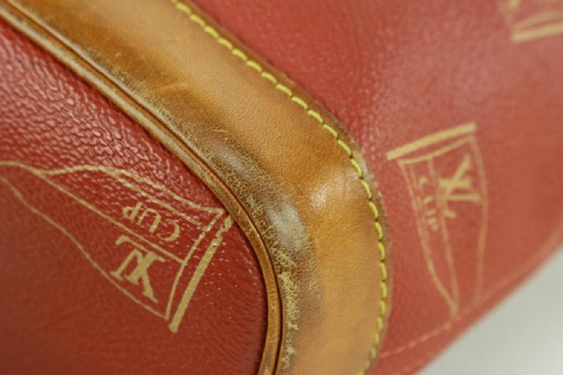 Louis Vuitton 1995 Red LV Cup Monogram Le Touquet Hobo 917lv8 2