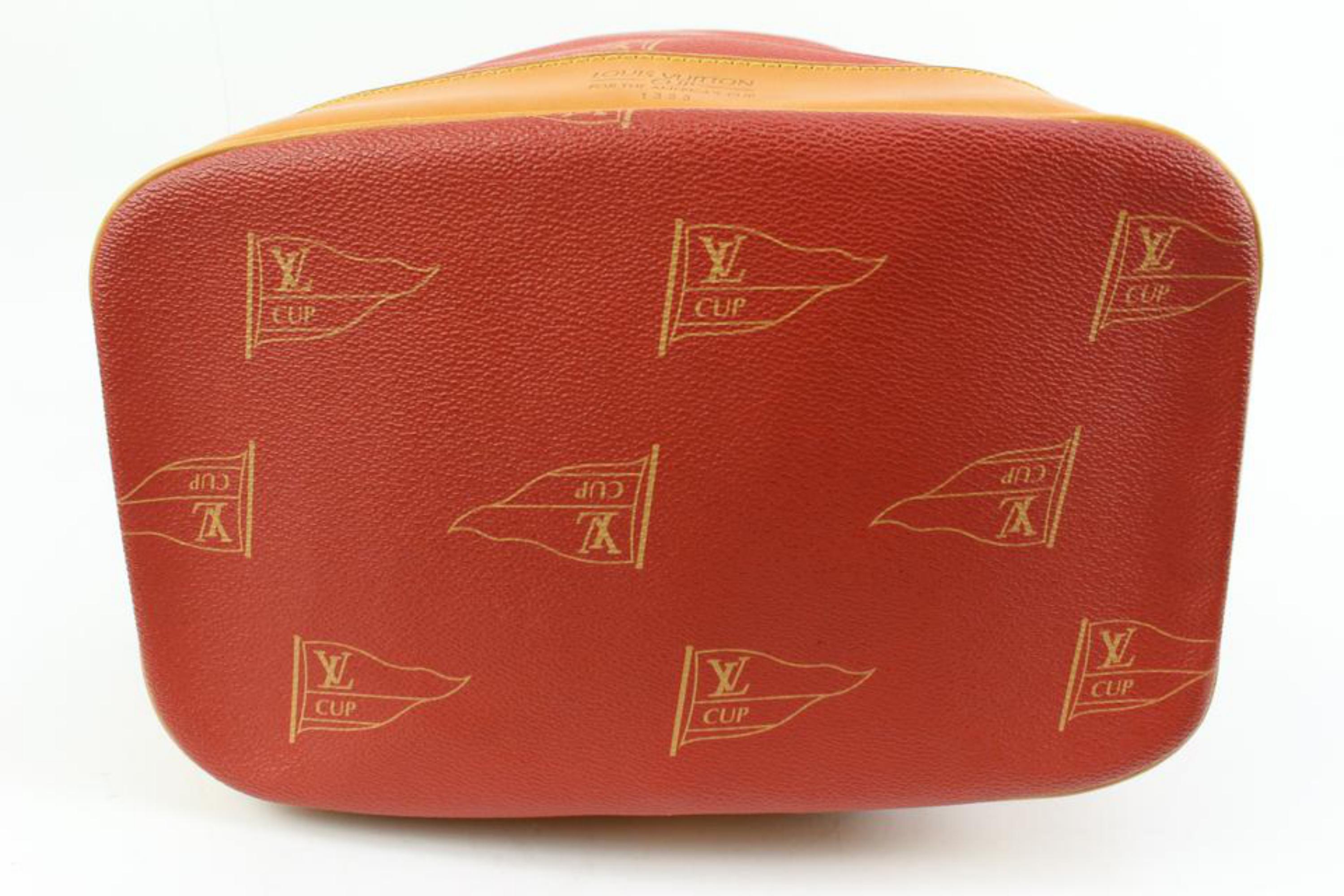 Louis Vuitton 1995 Red LV Cup Saint Tropez Drawstring Bucket Hobo Bag 63lk38s 2