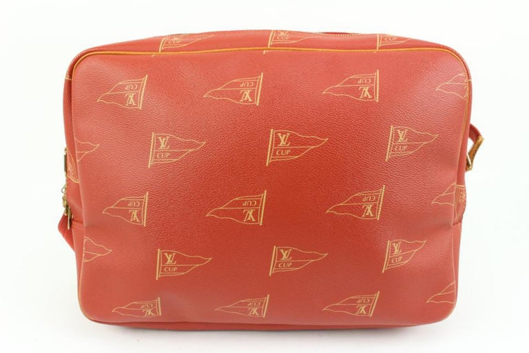 Authentic Louis Vuitton Calvi Red Canvas Messenger Bag