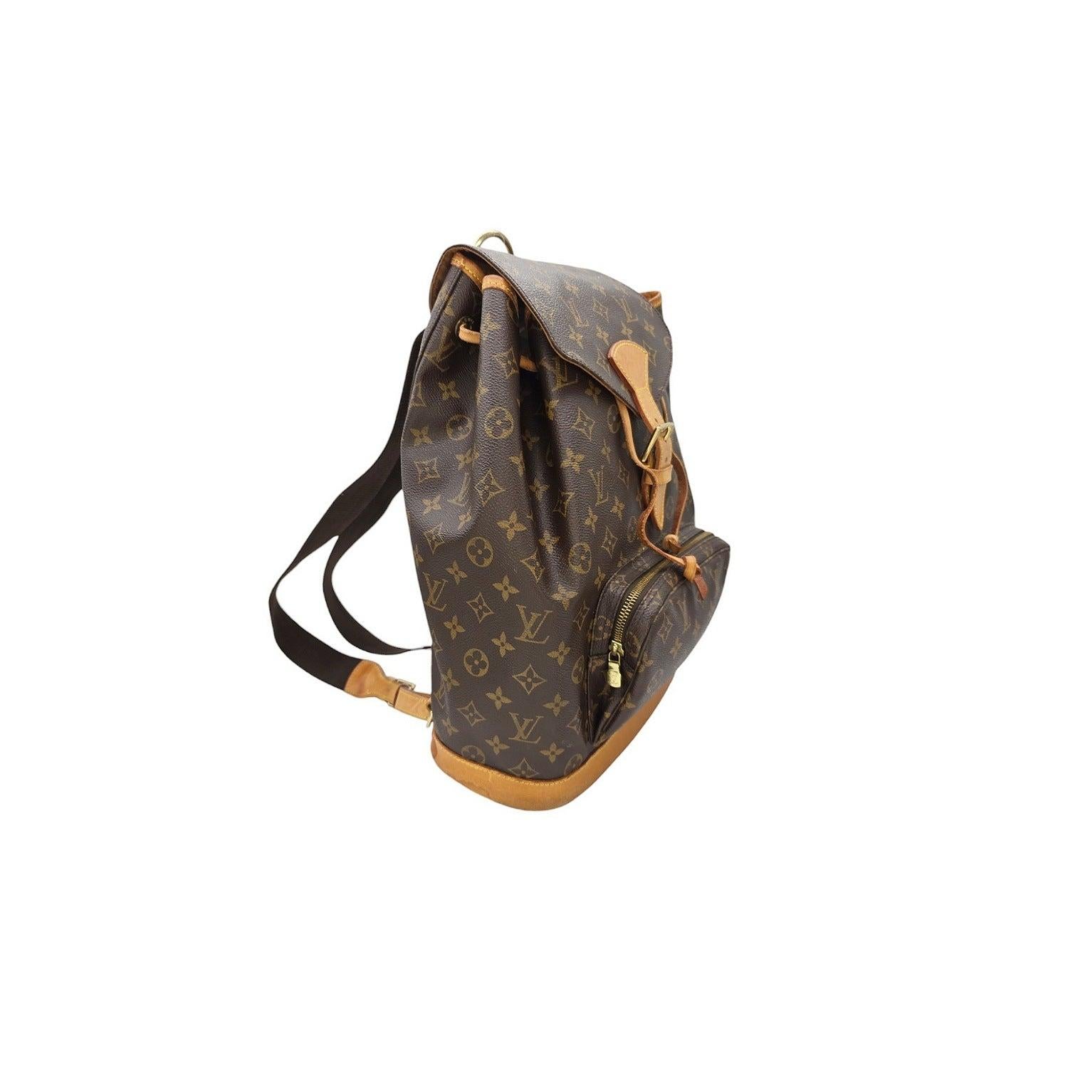 Noir Louis Vuitton 1997 Monogram Canvas Montsouris GM Sac à dos en vente