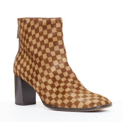 LOUIS VUITTON 1999 Vintage Marc Jacobs Damier Sauvage calfhair ankle boots EU37