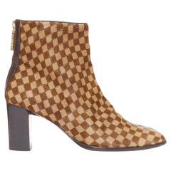 LOUIS VUITTON 1999 Vintage Marc Jacobs Damier Sauvage calfhair ankle boots EU37