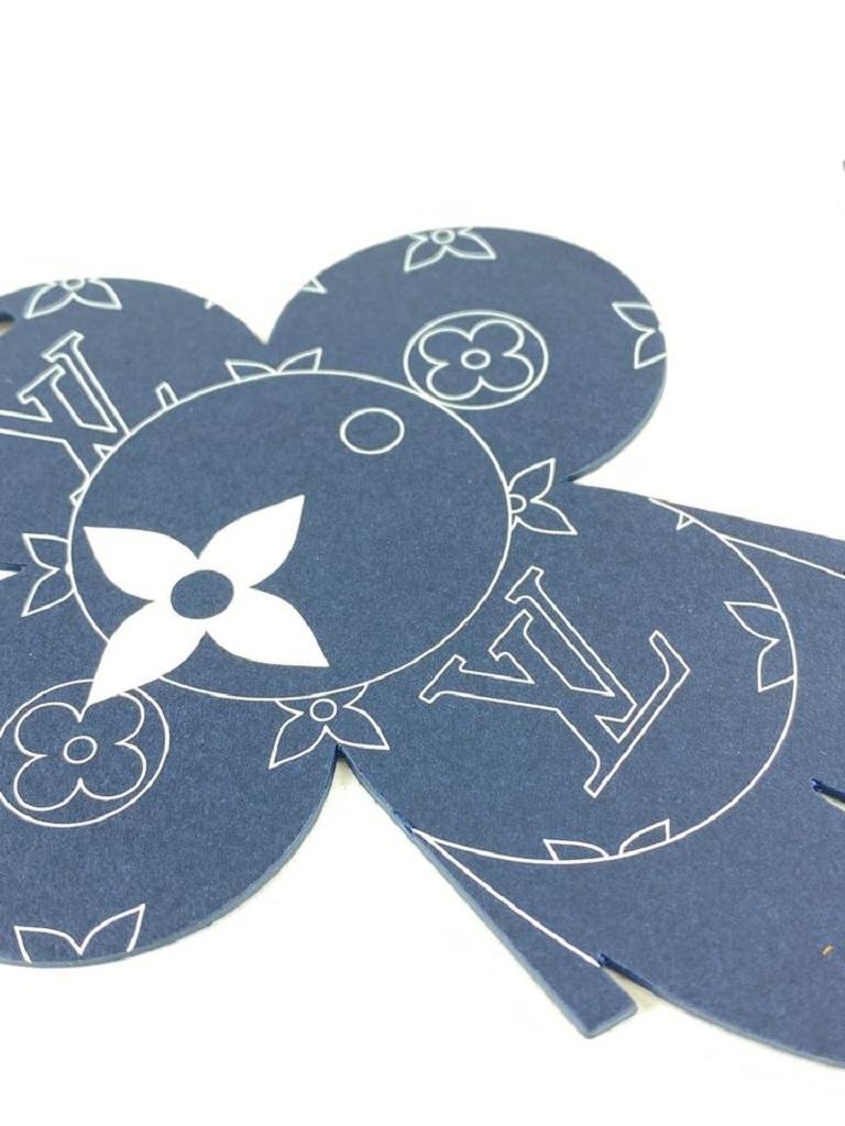 Louis Vuitton 1lv521 Blue Monogram Vivienne Cut Out and Bookmark In New Condition In Dix hills, NY
