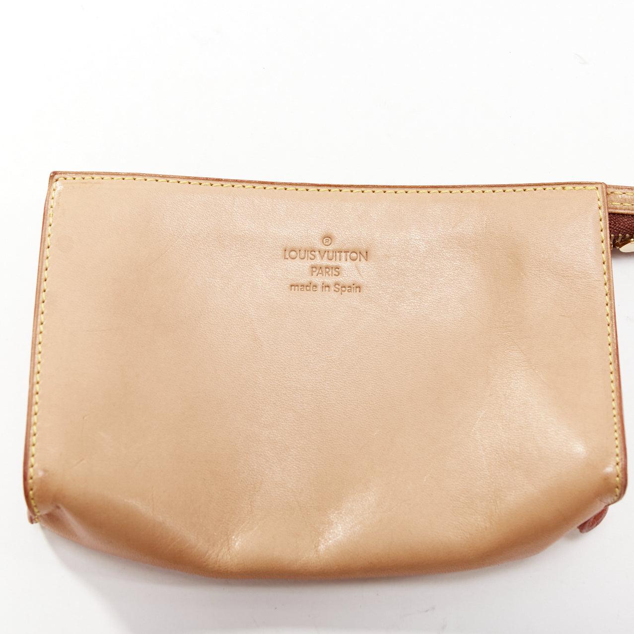 LOUIS VUITTON 2000 Cabas Cruise brown LV monogram PVC vinyl tote bag pouch 8