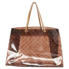 LOUIS VUITTON 2000 Cabas Cruise brown LV monogram PVC vinyl tote bag pouch