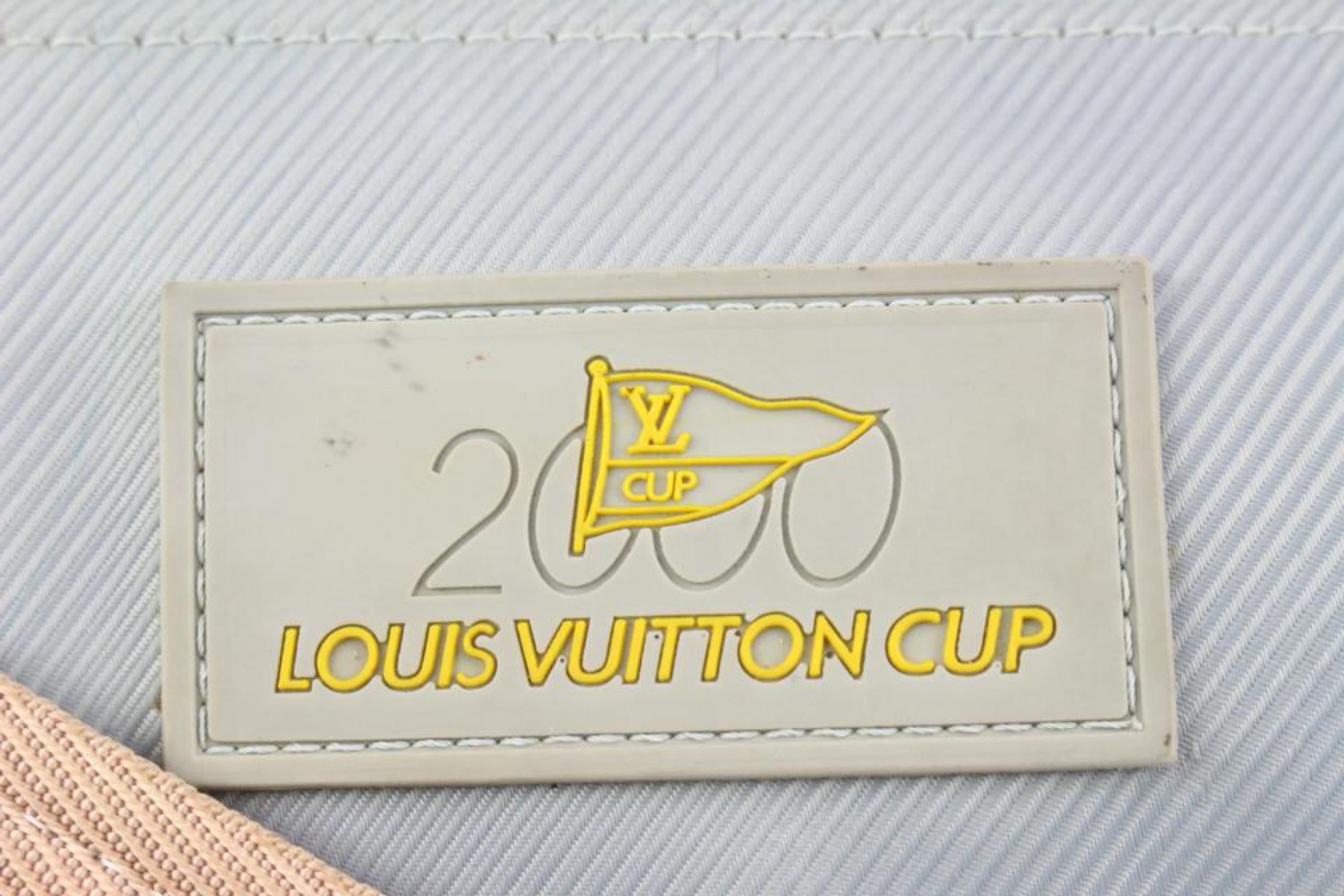 Louis Vuitton 2000 LV Americas Cup Graue Polochon-Reisetasche 39lk324s im Zustand „Gut“ im Angebot in Dix hills, NY