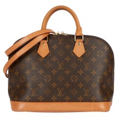 Louis Vuitton 2000's Brown Monogram Coated Canvas and Vachetta Leather Alma PM