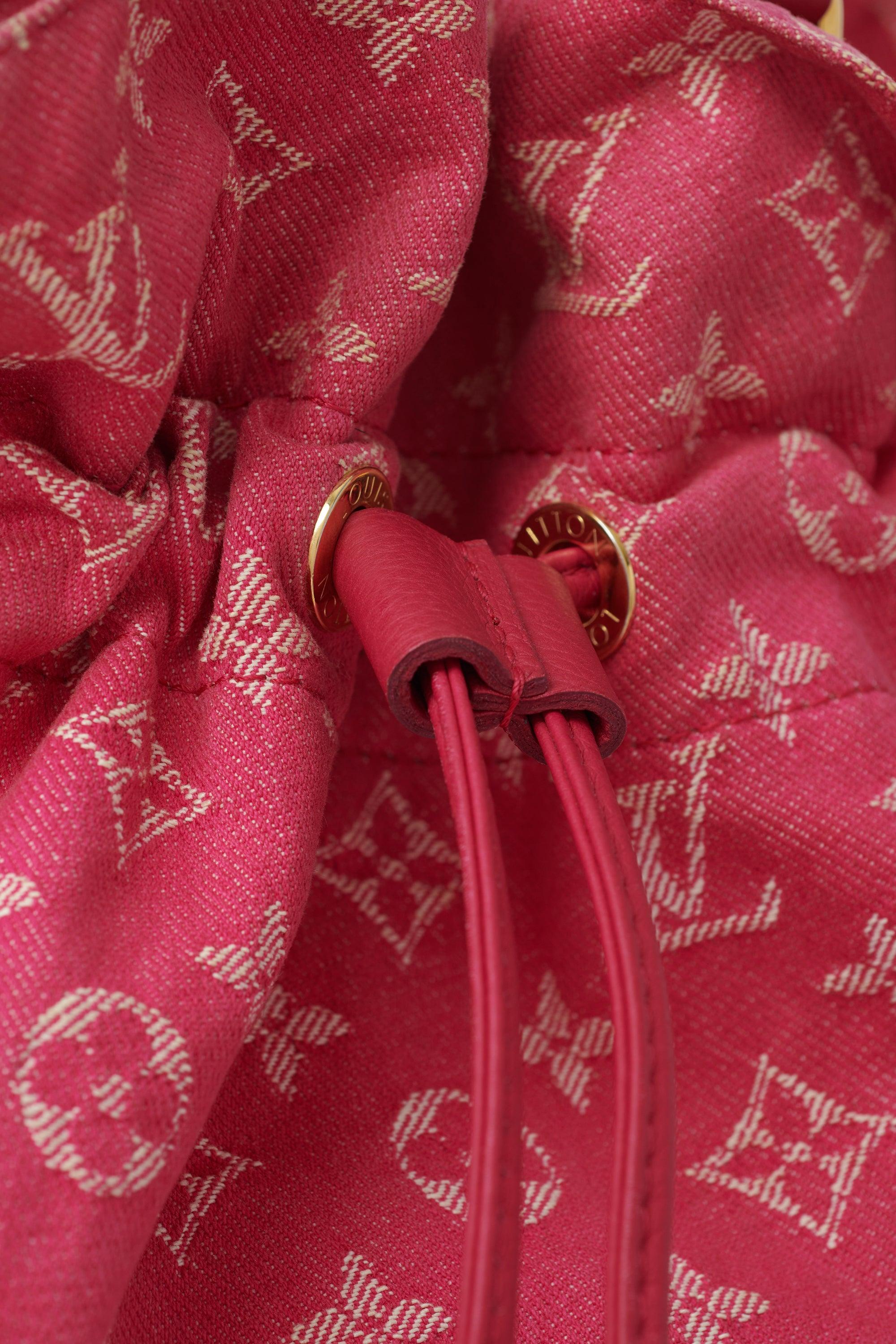 Louis Vuitton 2000's Pink Denim Monogram Bucket Bag 1