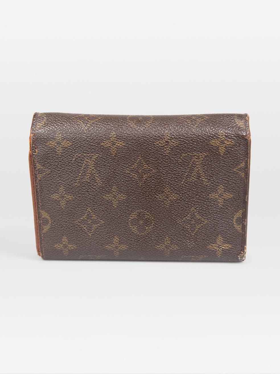 Grigio Portafoglio Louis Vuitton 2001 Monogram Marrone in vendita