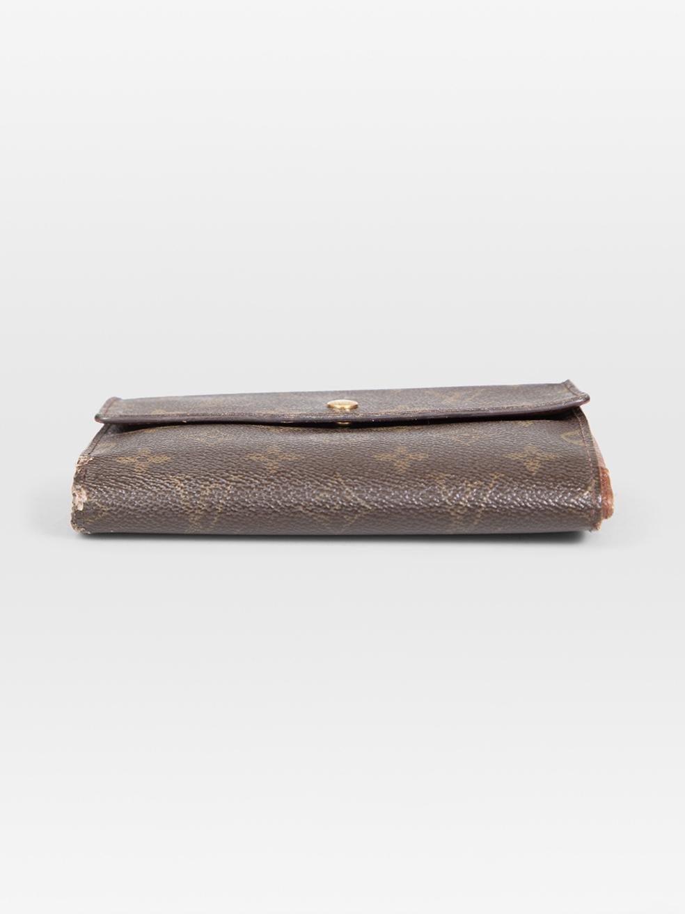 Portafoglio Louis Vuitton 2001 Monogram Marrone In condizioni buone in vendita a London, GB
