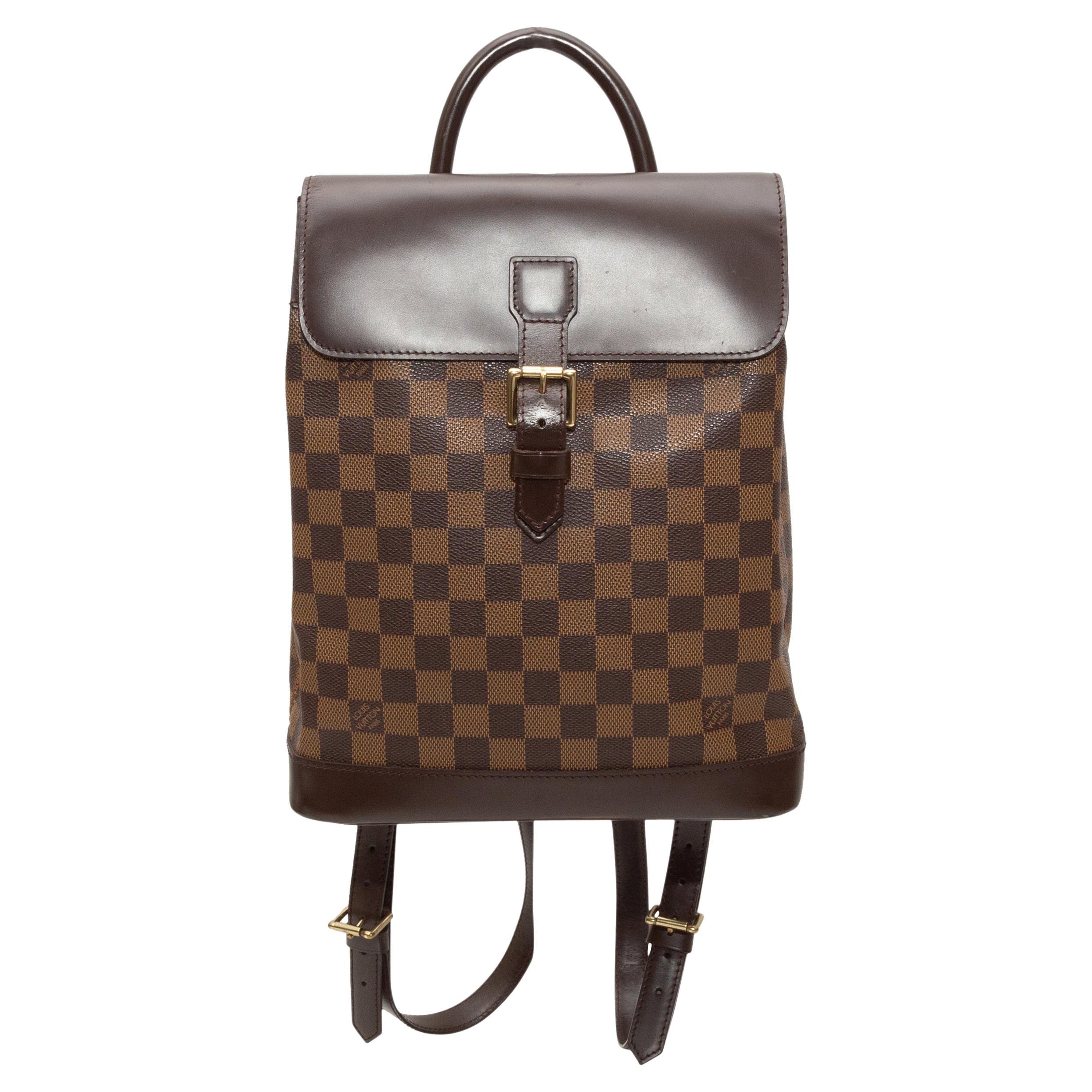 Louis Vuitton Soho Damier Ebene Backpack Bag Brown