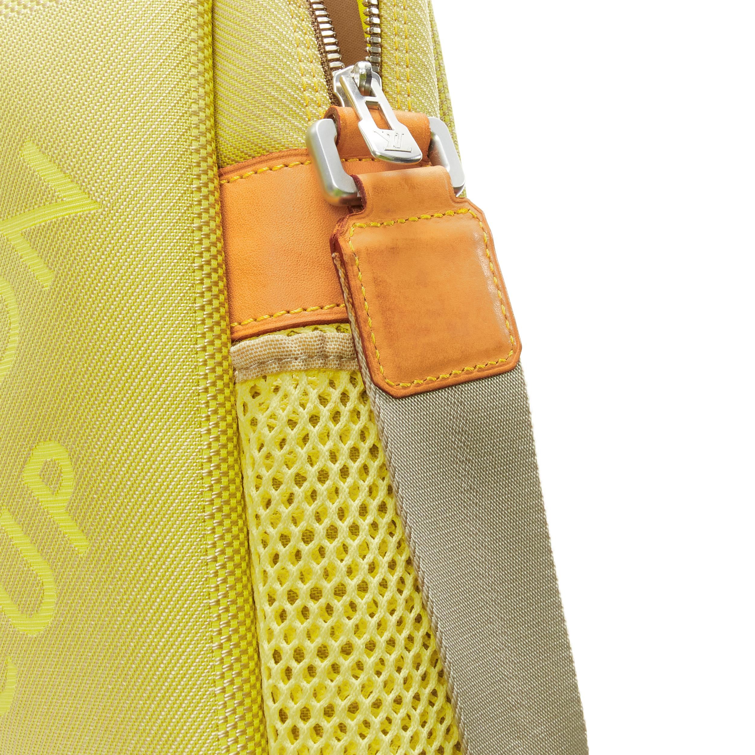 LOUIS VUITTON 2003 LV CUP Geant neon yellow damier canvas crossbody bag 8