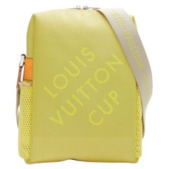 LOUIS VUITTON 2003 LV CUP Geant neon yellow damier canvas crossbody bag