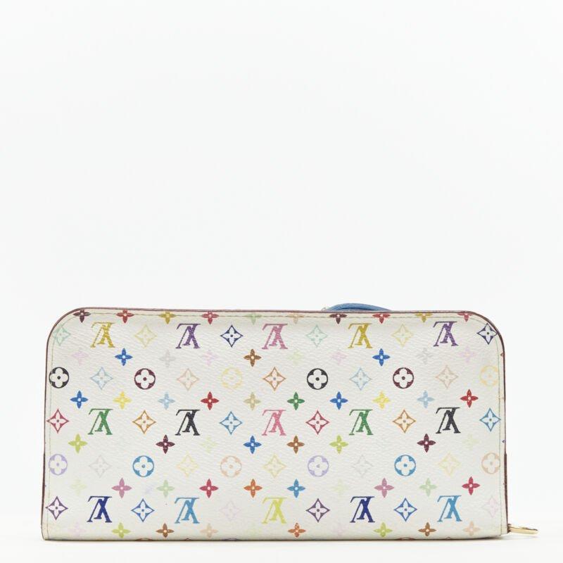 White LOUIS VUITTON 2003 Takashi Murakami white multicolour monogram Ansoritto wallet