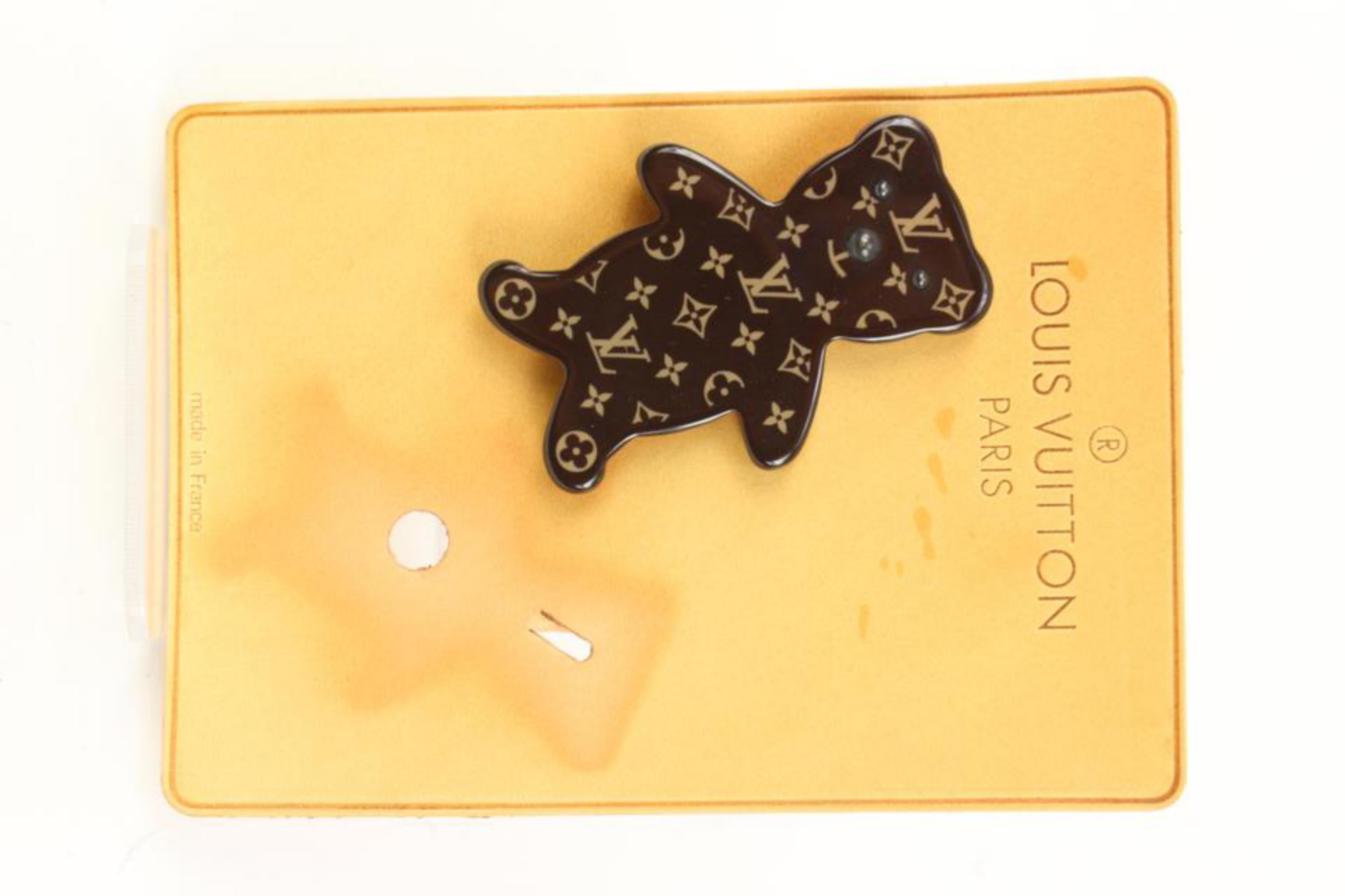 Louis Vuitton 2005 Brown Monogram Teddy Bear Pin Brooch s331lk39 5