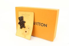 Louis Vuitton 2005 Brown Monogram Teddy Bear Pin Brooch s331lk39