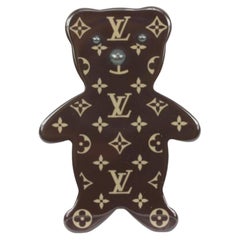 Louis Vuitton 2005 Brown Monogram Teddy Bear Pin Brooch s331lk39