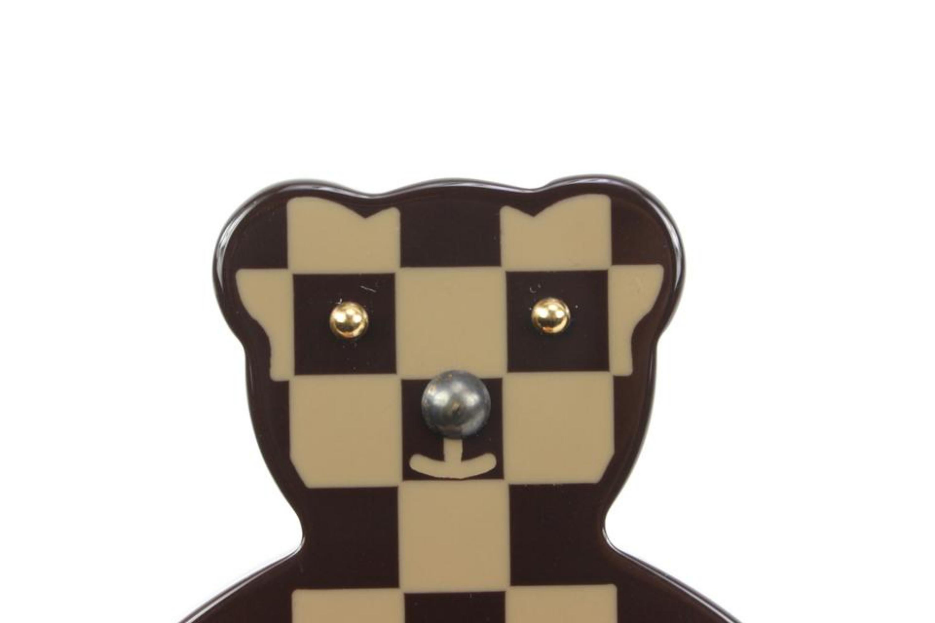 Louis Vuitton 2005 Damier Ebene Teddy Bear Pin Broochs 331lk43 For Sale 3