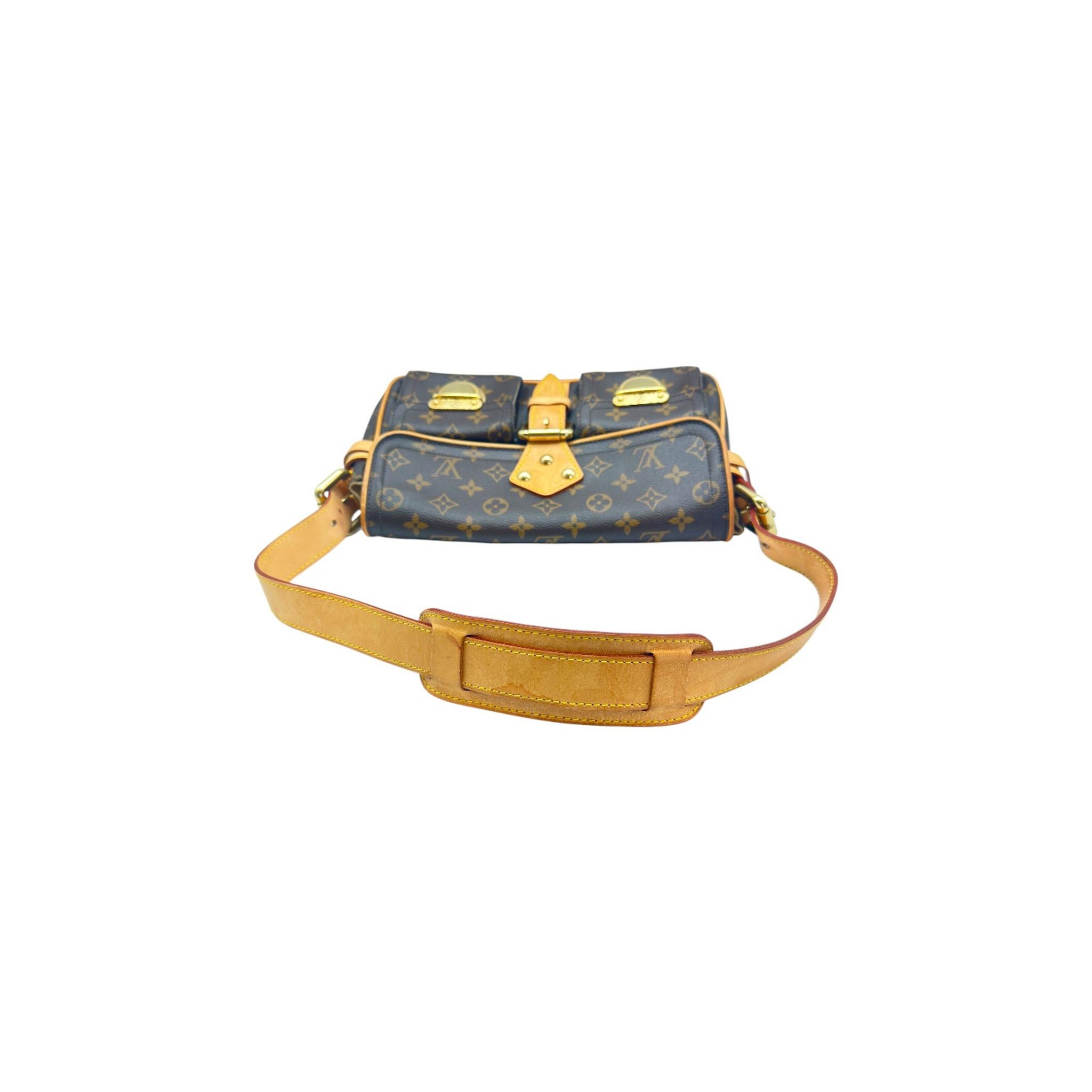 Bolso de hombro Louis Vuitton 2005 Monograma Hudson PM en venta 2