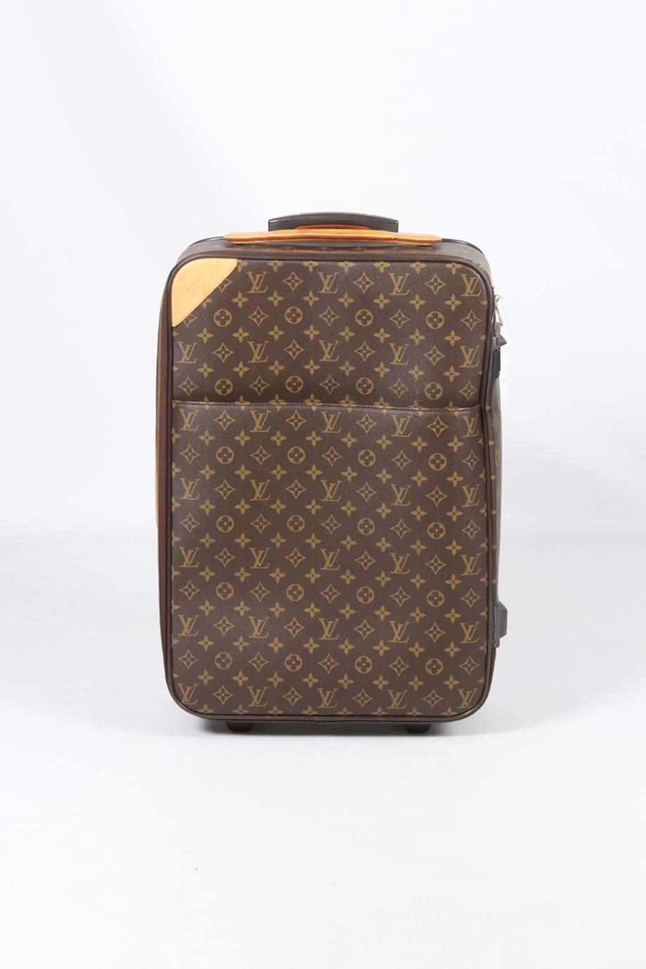 Brown Louis Vuitton 2005 Pegase 55 Monogram Coated Canvas And Leather Suitcase
