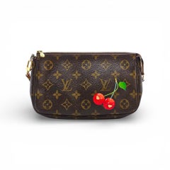 Louis Vuitton 2005 Takashi Murakami Monogram Cherry Pochette Accessoires Clutch