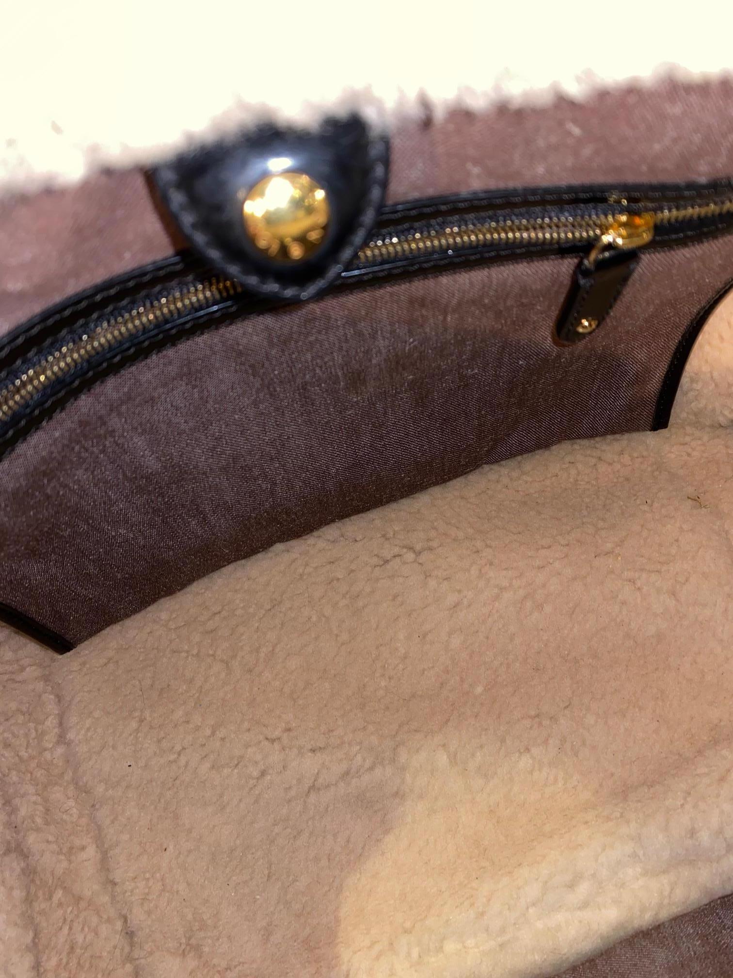 Louis Vuitton 2007 Limited Edition Shearling Storm Bag For Sale 6