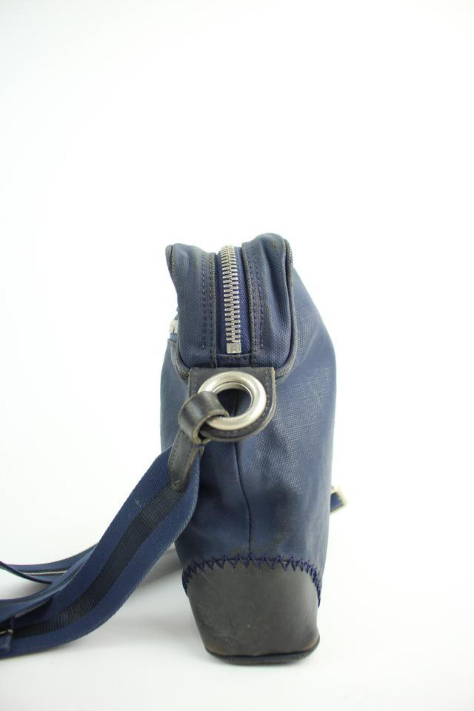 Brown Louis Vuitton 2007 Lv Cup Solent Messenger 213607 Blue Shoulder Bag For Sale