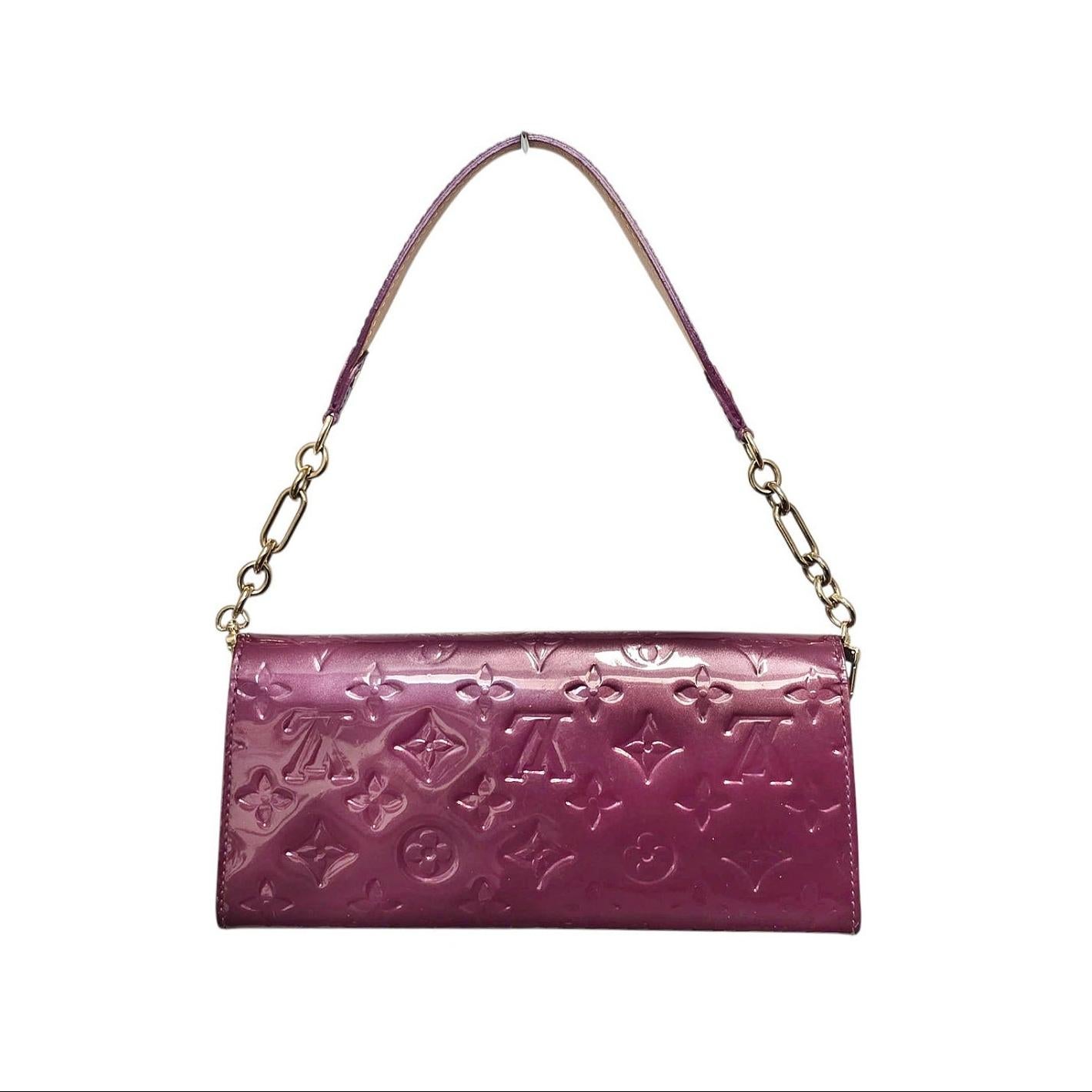 Brown Louis Vuitton 2007 Vernis Sunset Boulevard Clutch Pochette For Sale