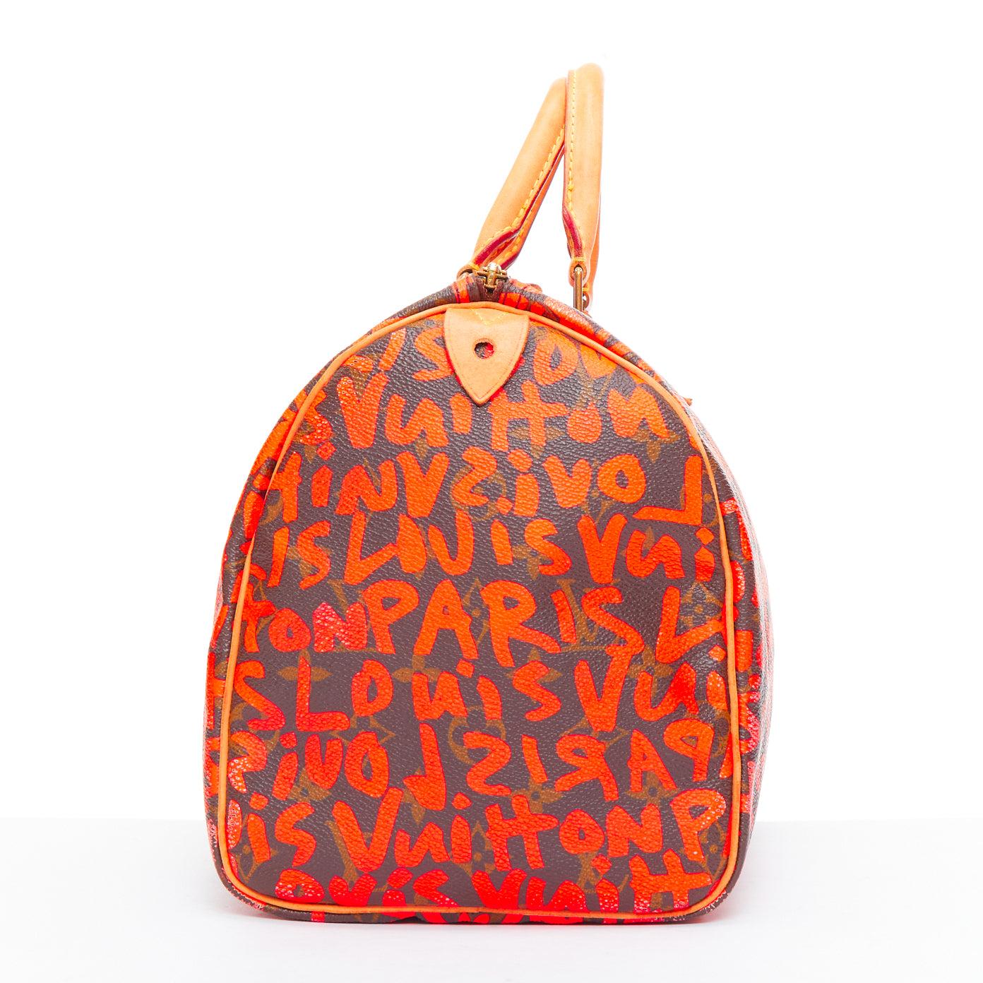 LOUIS VUITTON 2008 Stephen Sprouse Speedy neon orange graffiti bag In Fair Condition For Sale In Hong Kong, NT