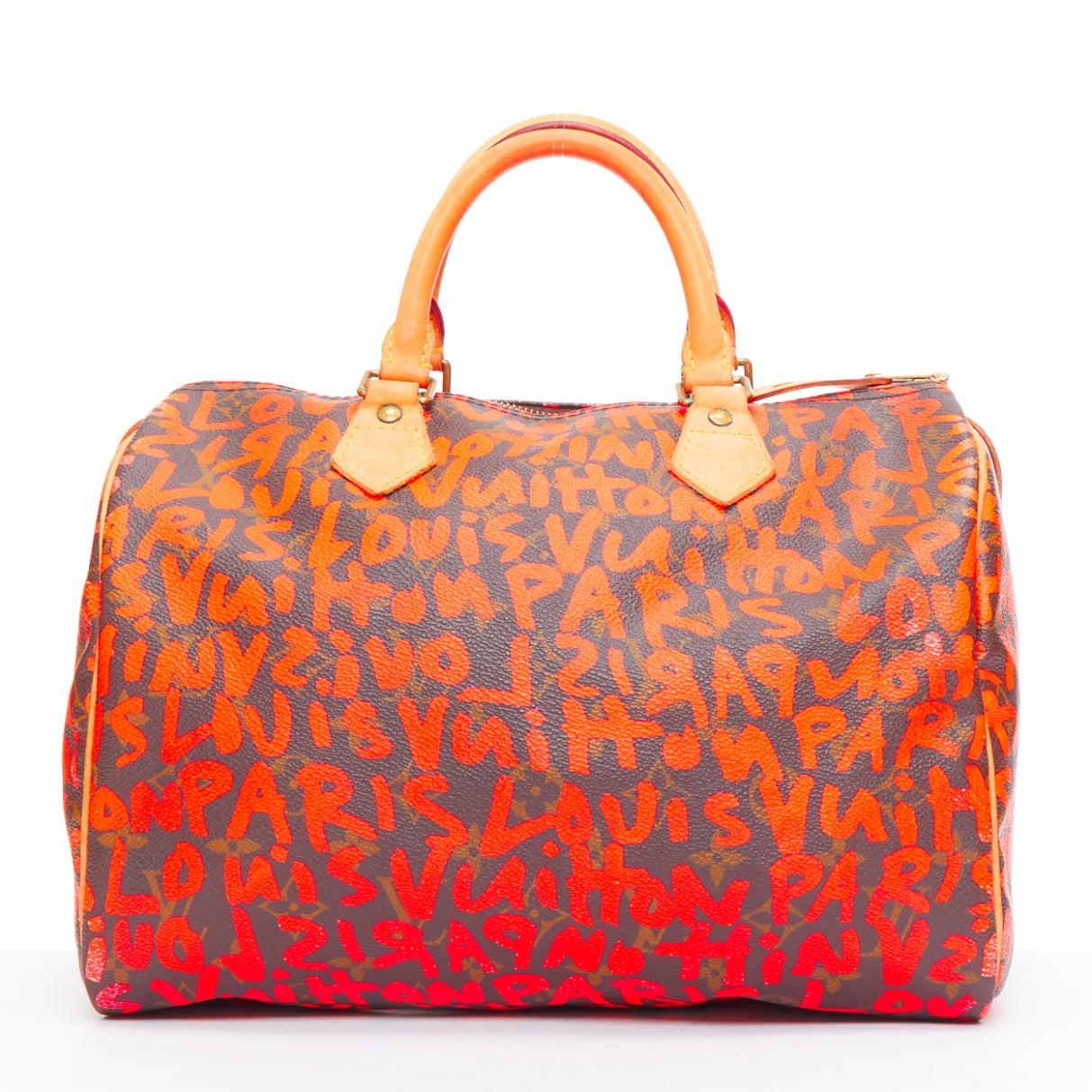Women's LOUIS VUITTON 2008 Stephen Sprouse Speedy neon orange graffiti bag For Sale