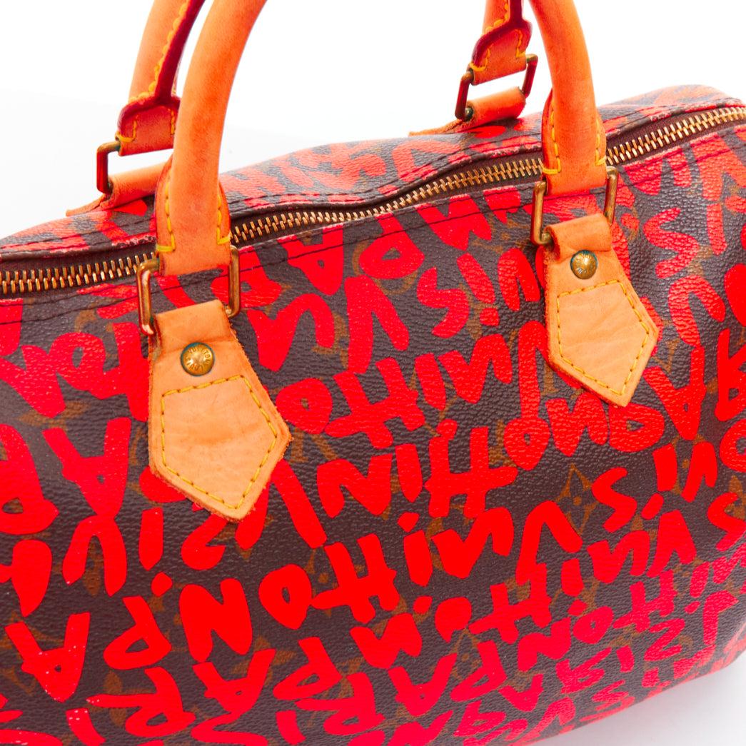 LOUIS VUITTON 2008 Stephen Sprouse Speedy neon orange graffiti bag For Sale 2