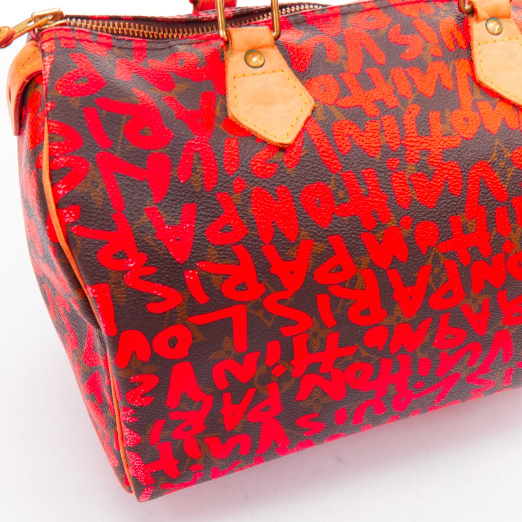 LOUIS VUITTON 2008 Stephen Sprouse Speedy neon orange graffiti bag For Sale 3