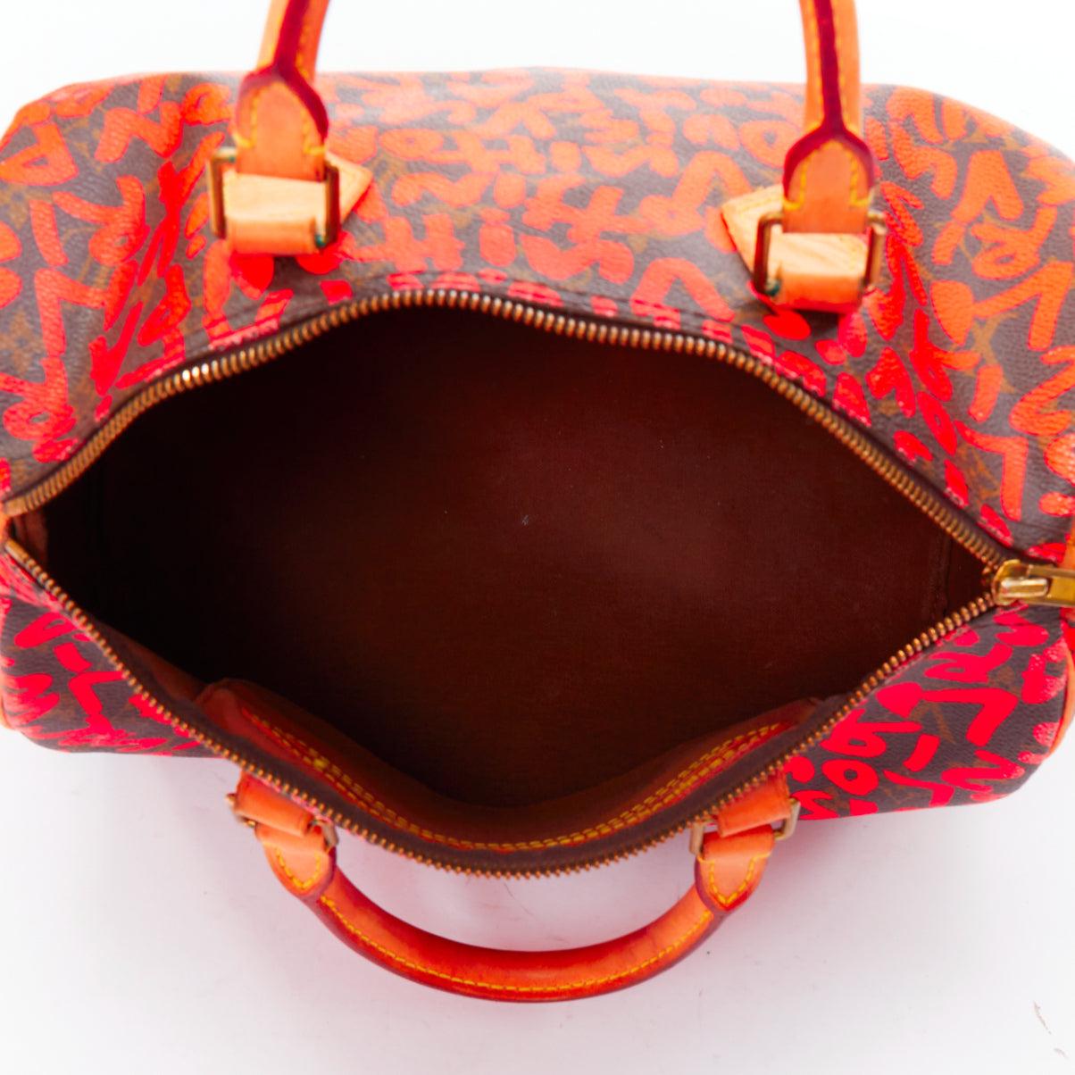 LOUIS VUITTON 2008 Stephen Sprouse Speedy neon orange graffiti bag For Sale 4