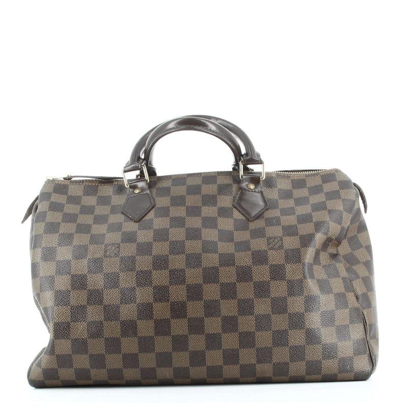 Speedy Damier Canvas-Tasche aus Baumwolle von Louis Vuitton 2008''s im Zustand „Gut“ im Angebot in PARIS, FR