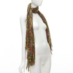 LOUIS VUITTON 2009 70% cashmere 30% silk yellow paisley scarf