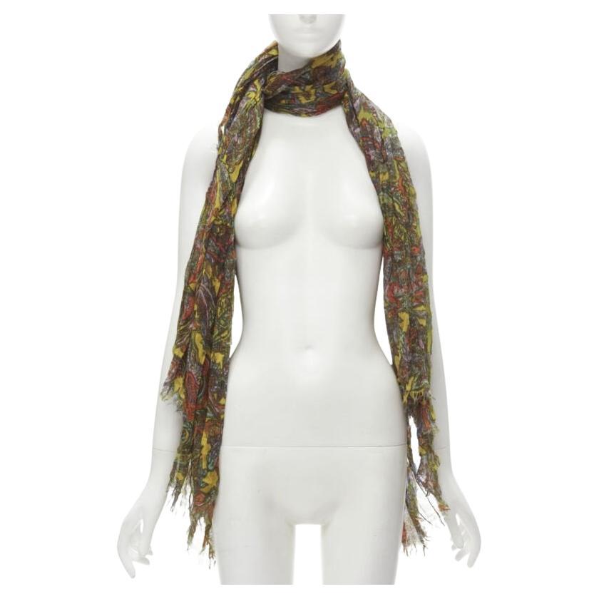 LOUIS VUITTON 2009 écharpe paisley jaune 70% cachemire 30% soie