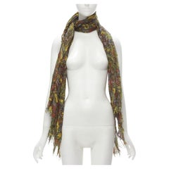 LOUIS VUITTON 2009 70% cashmere 30% silk yellow paisley scarf