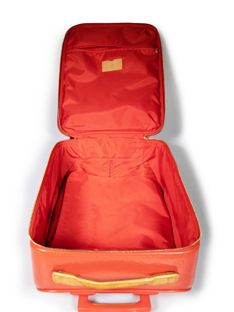 Louis Vuitton 2009 Red Vernis Leather Monogram Pegase 45 Suitcase For Sale 1