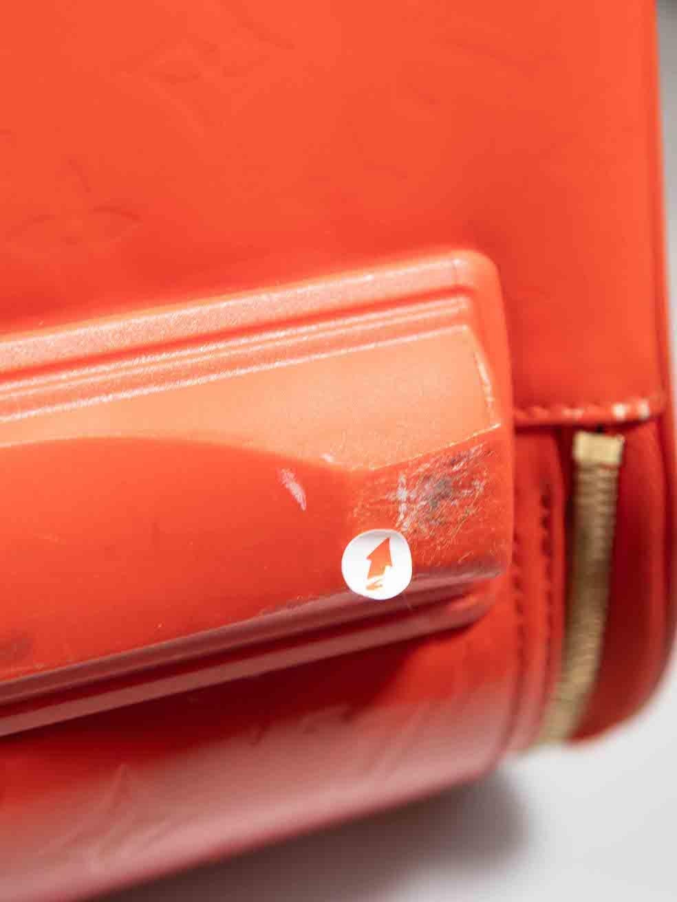 Louis Vuitton 2009 Red Vernis Leather Monogram Pegase 45 Suitcase For Sale 3