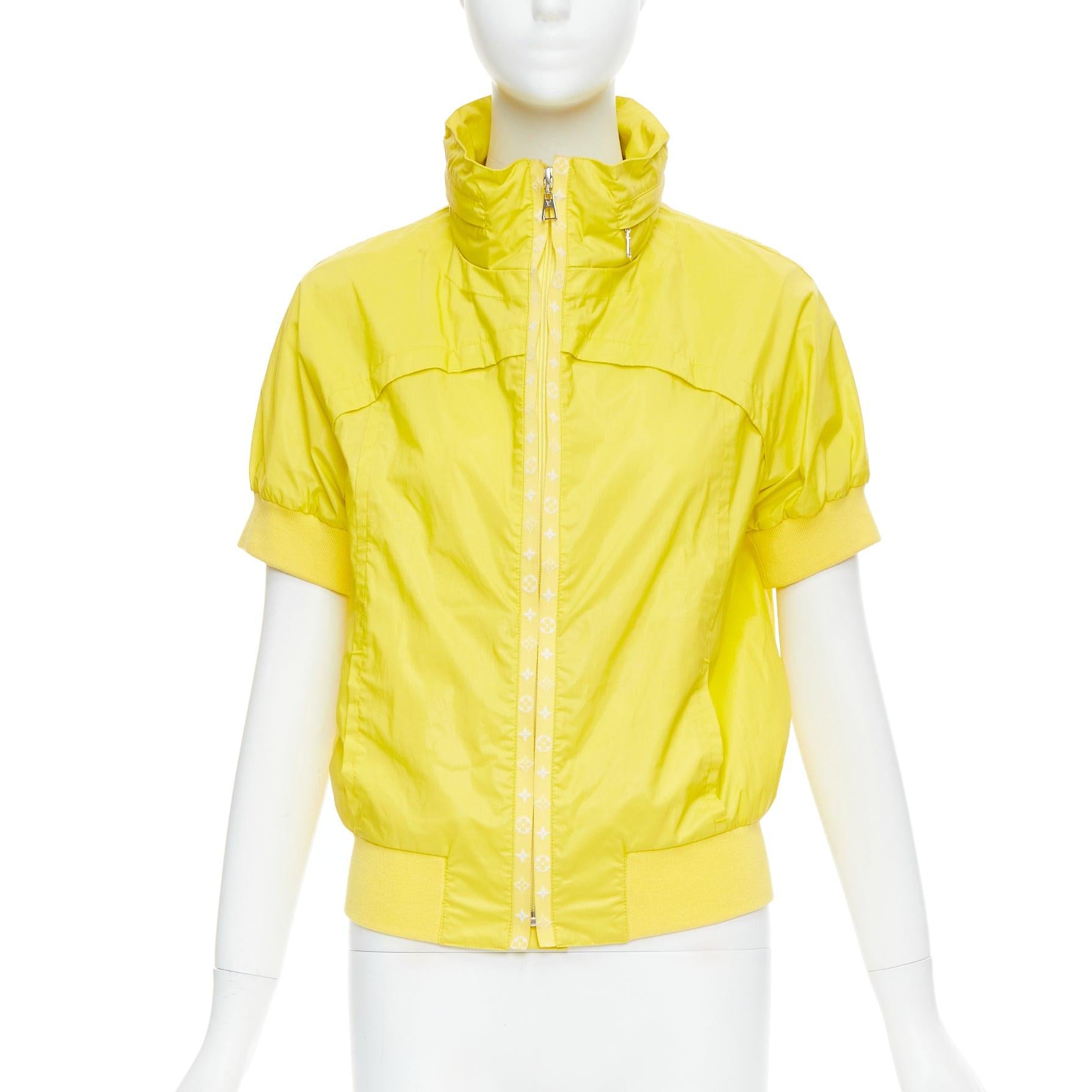 Yellow LOUIS VUITTON 2009 yellow monogram short sleeve zip up  jacket FR36 S For Sale