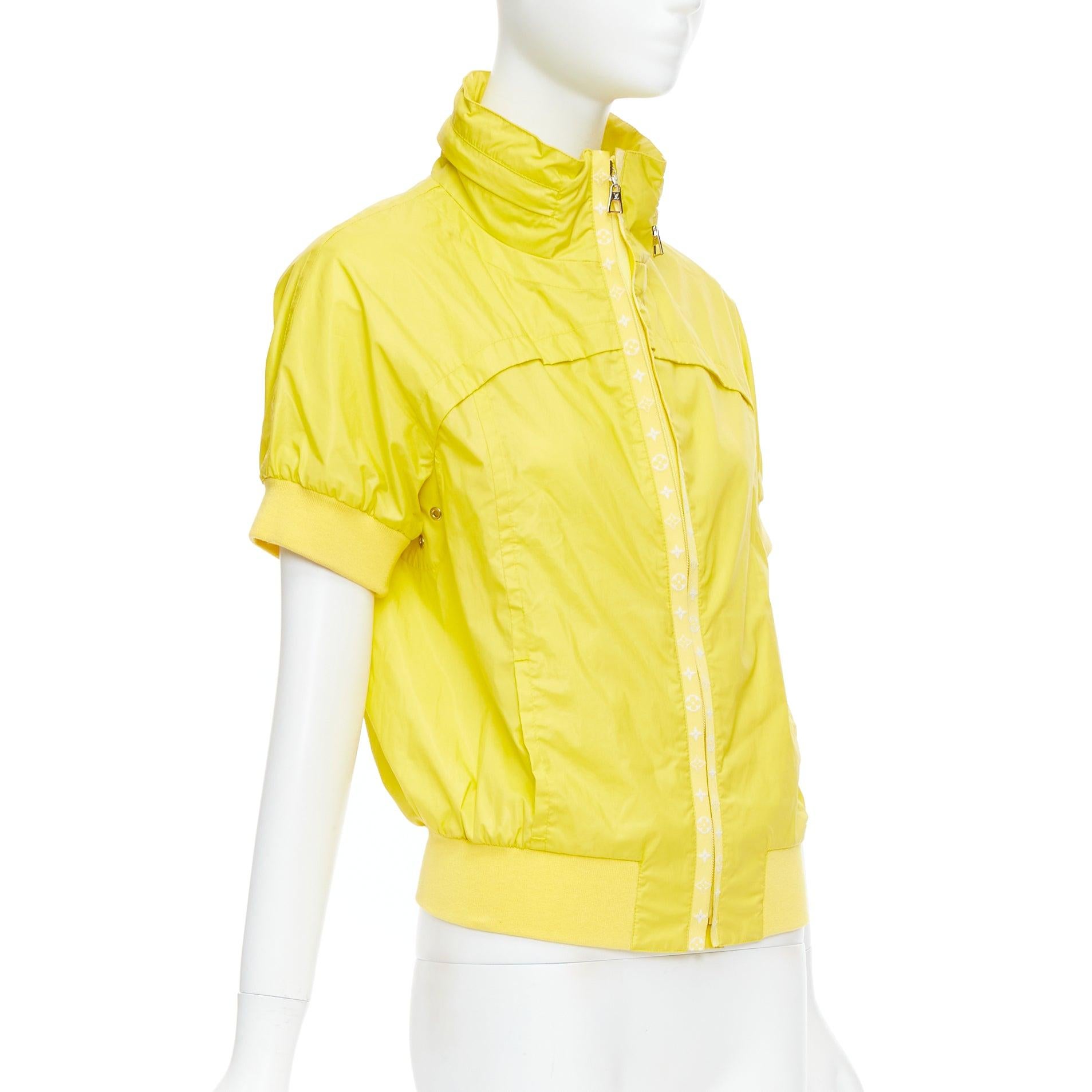 LOUIS VUITTON 2009 yellow monogram short sleeve zip up  jacket FR36 S In Good Condition For Sale In Hong Kong, NT