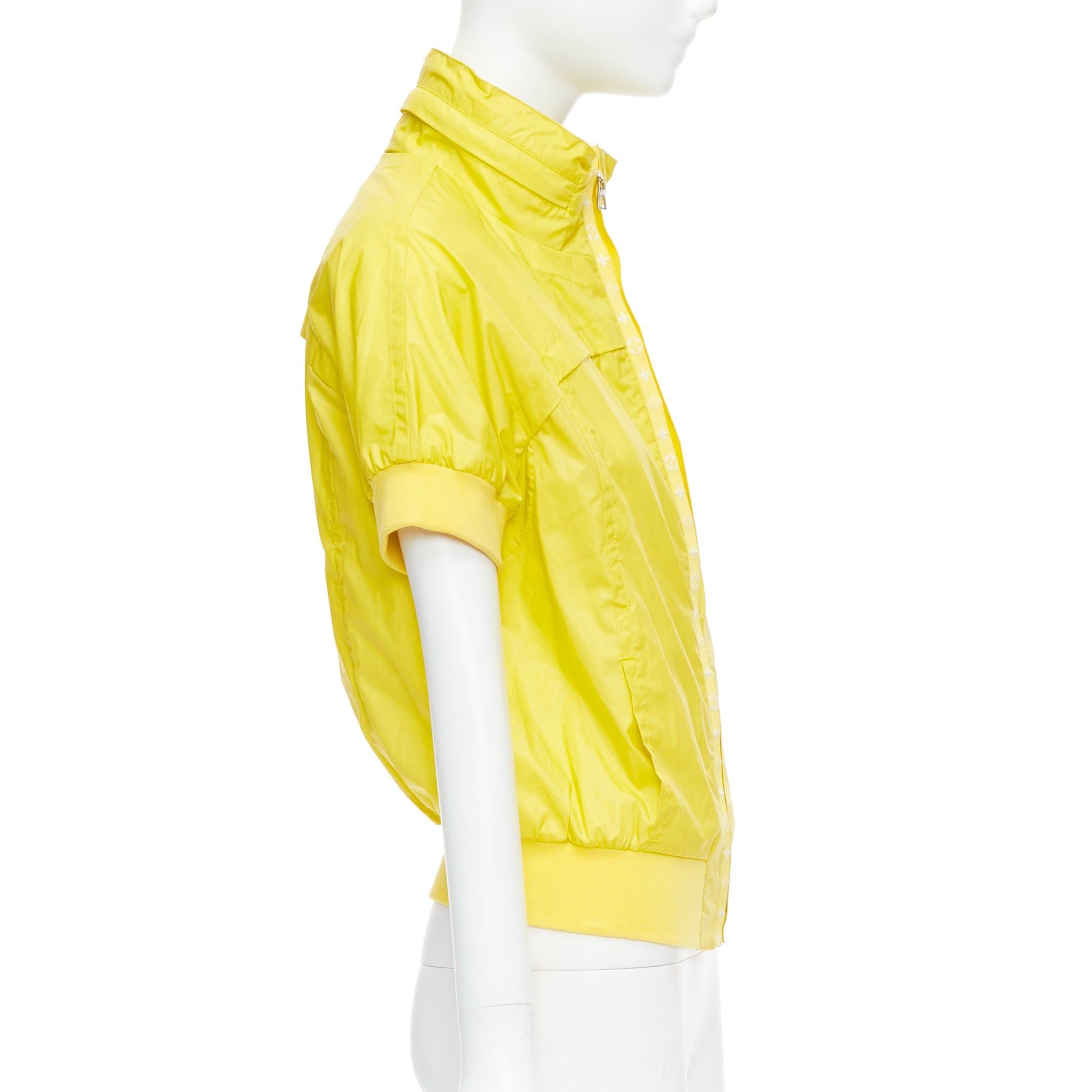 Women's LOUIS VUITTON 2009 yellow monogram short sleeve zip up  jacket FR36 S For Sale
