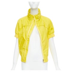 LOUIS VUITTON 2009 yellow monogram short sleeve zip up  jacket FR36 S